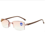 Ultralight Rimless Reading Glasses Anti Blue Light Radiation Computer Presbyopia Readers spectacleso Reader  kulary  1.0 To  4.0