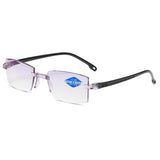 Ahora Anti Blue Ray Reading Glasses Men Women Rimless Cutting Presbyopia Eyewear for Ladies Blue Light Glasses +1.0 1.5 2.0 2.5