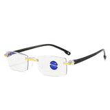 Ahora Anti Blue Ray Reading Glasses Men Women Rimless Cutting Presbyopia Eyewear for Ladies Blue Light Glasses +1.0 1.5 2.0 2.5