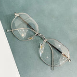 -1.0 -1.5 -2.0 -2.5 -3.0 to -6.0 Women Men Fashion Round Myopia Glasses Oversized Eyeglasses Frames Students Metal Clear Glasses
