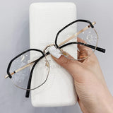 -1.0 to -6.0 Metal Anti-blue Myopia Glasses Women&Men Big Oversized Glasses Frame Nearsighted Prescription Glasses Diopter UV400