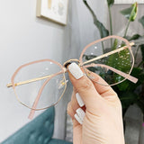 -1.0 to -6.0 Metal Anti-blue Myopia Glasses Women&Men Big Oversized Glasses Frame Nearsighted Prescription Glasses Diopter UV400