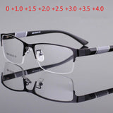 +1.0+1.5+2.0+2.5+3.0+3.5+4.0 Reading Glasses High Quality Half-frame Diopter Business Office Reading Glasses for Men and Women