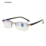 2020 Men Women Rimless Reading Glasses Bifocal Far Near Anti Blue Light Magnification Eyewear Presbyopic Glasses Diopter okulary