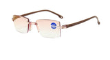 New High-end Diamond Trimming Glasses Anti Blue Light Frameless women men Glasses Reading Glasses+1.0+1.5+2.0+2.5+3.0+3.5+4.0